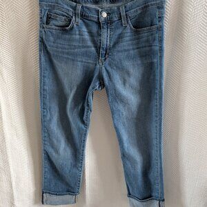 Joe's Jeans straight leg 10" rise rolled hem cropped lightweight blue Size 30